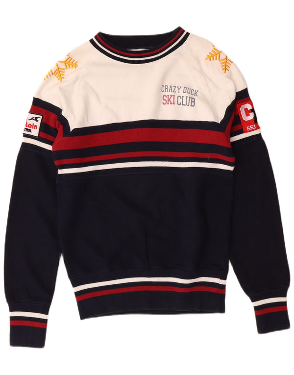 Felpa da sci da uomo Crazy Duck, maglione piccolo, in cotone color block blu navy