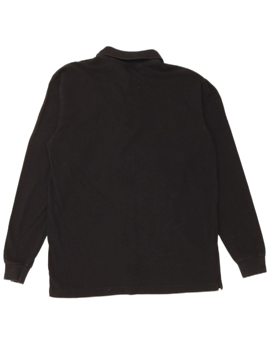 Polo Kappa Uomo Manica Lunga Large Nera in Cotone