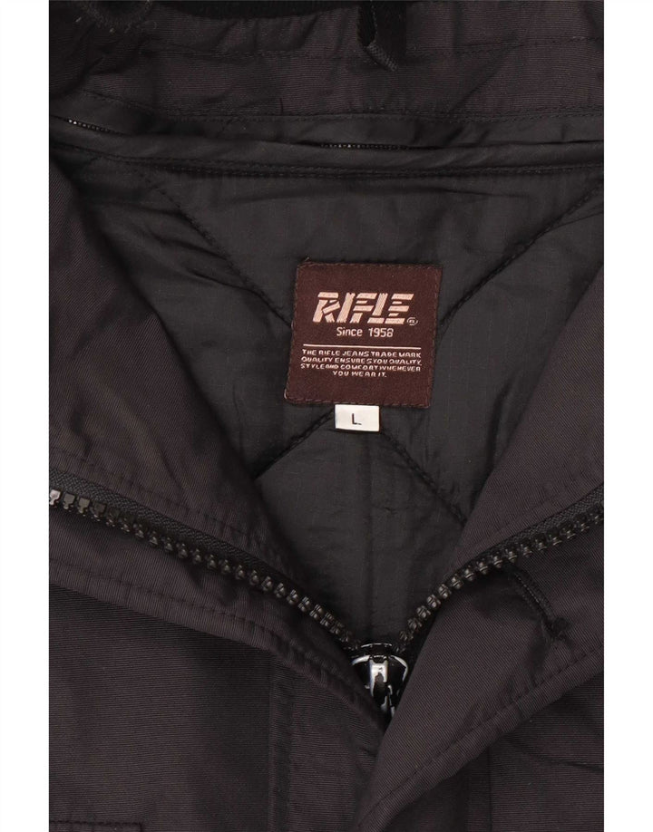 Rifle Giacca militare da uomo UK 40 Large Nero Poliestere