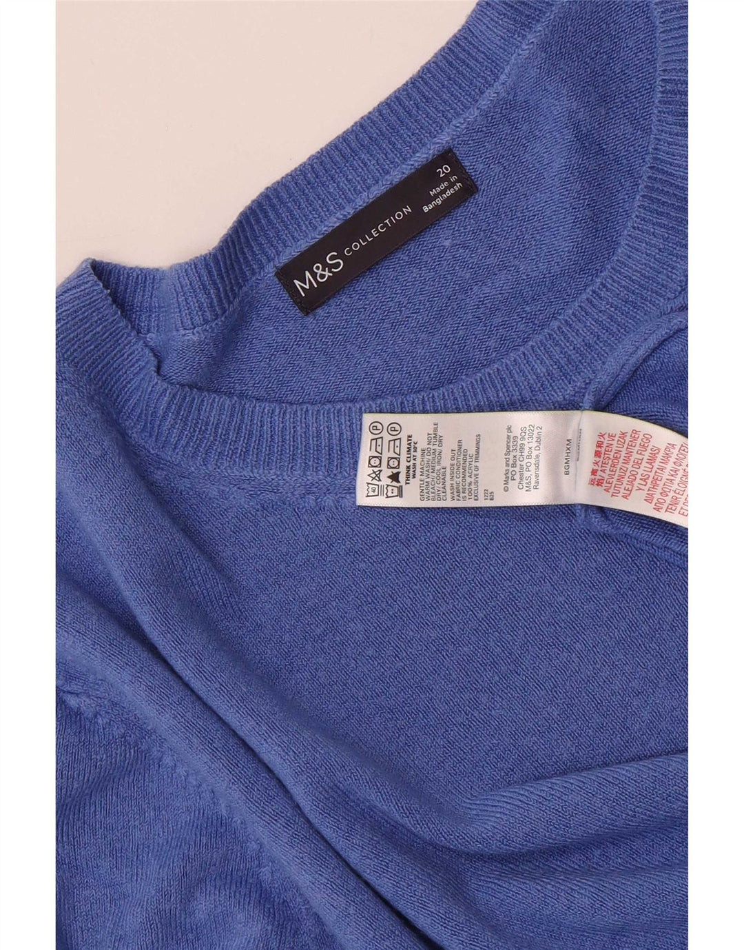 Maglione maglione girocollo da donna Marks & Spencer UK 20 2XL Blu
