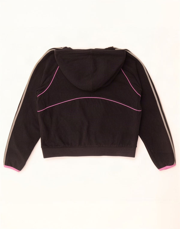 Maglione in pile con cappuccio da donna Adidas UK 14 medio nero poliestere