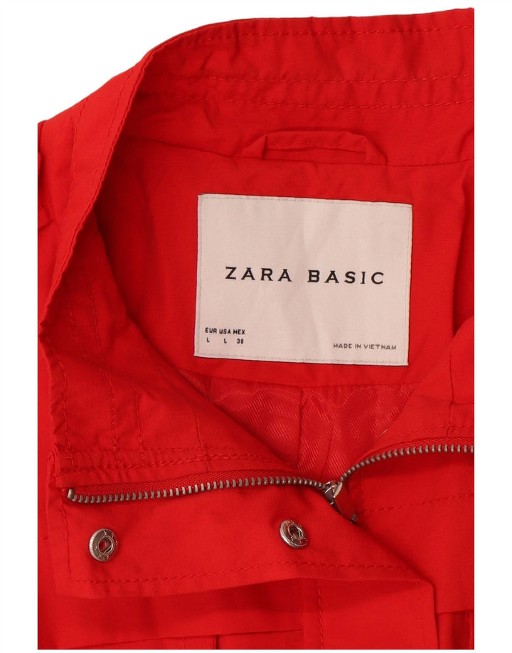 Giacca militare da donna Zara UK 14 grande in cotone rosso