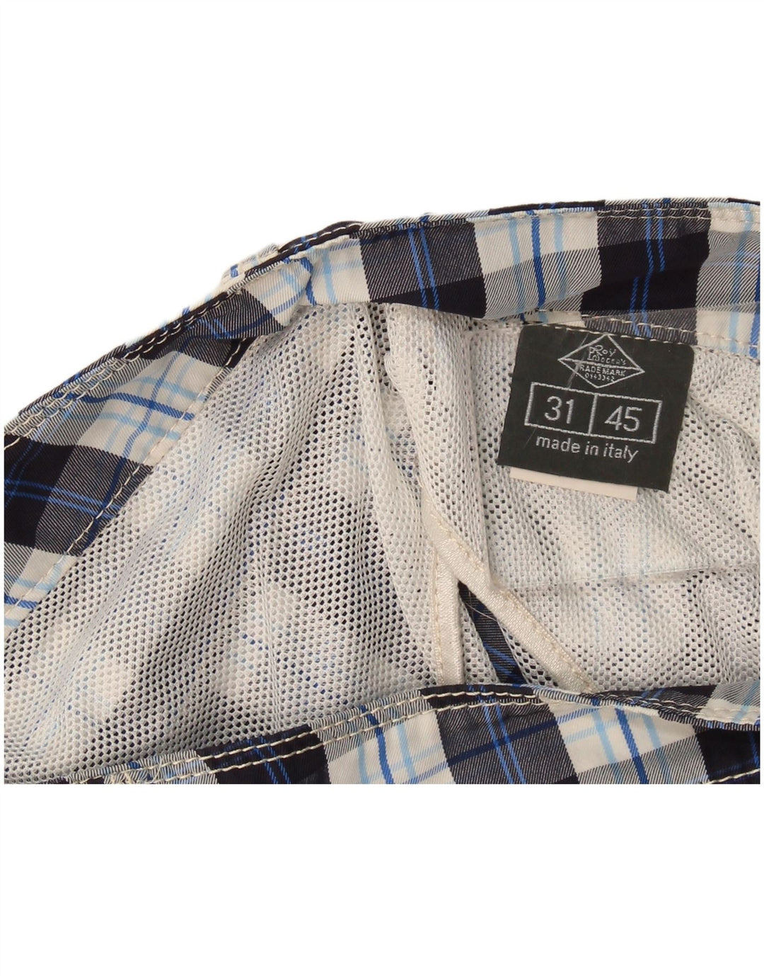 Pantaloncini casual da uomo Roy Rogers W31 Poliestere medio a quadri blu navy
