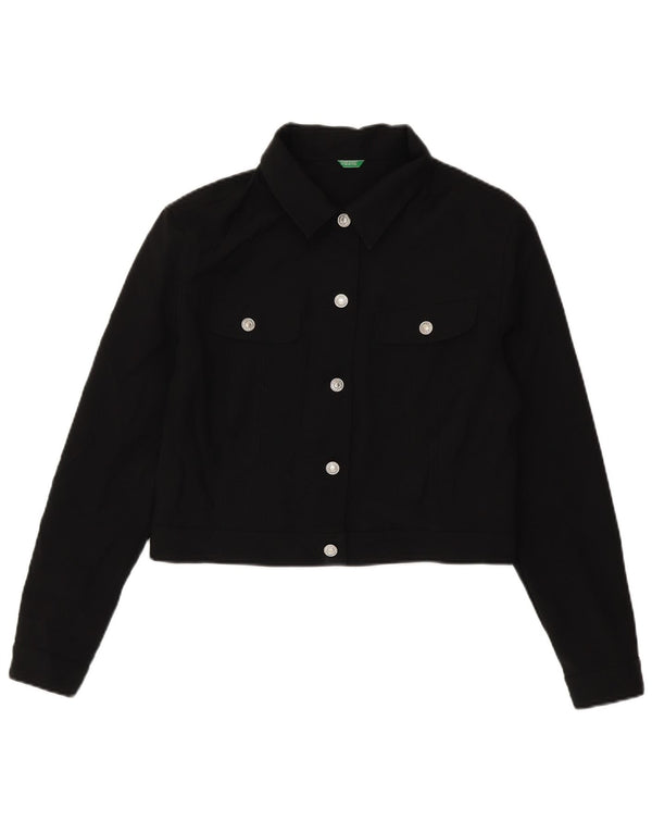 Giubbotto bomber corto da donna Benetton UK 14 grande poliestere nero