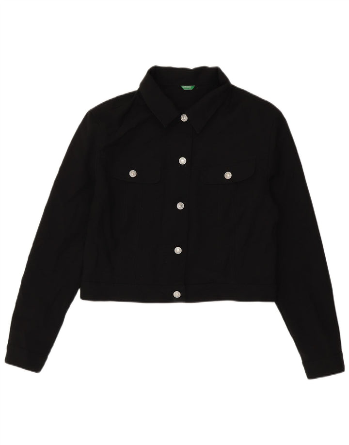 Giubbotto bomber corto da donna Benetton UK 14 grande poliestere nero
