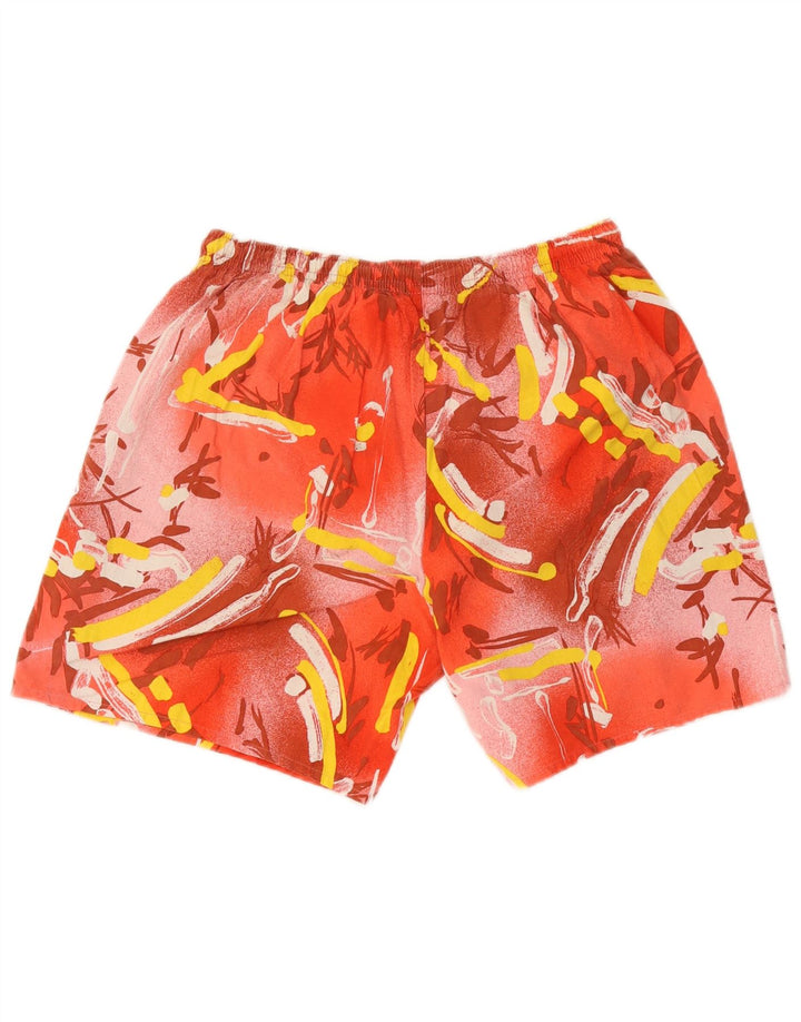 Pantaloncini da bagno vintage da uomo con motivo astratto IT 52 XL in cotone rosso