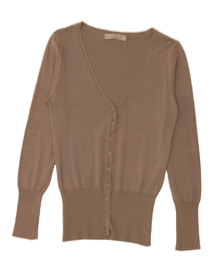 ZARA Womens Cardigan Sweater UK 10 Small Brown Vintage Zara and Second-Hand Zara from Messina Hembry 
