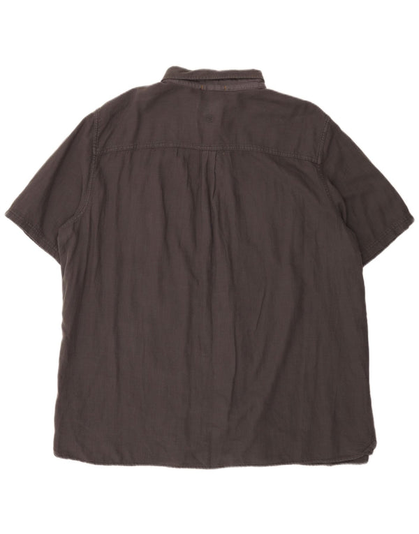 Camicia da uomo a maniche corte, vestibilità regolare, Fat Face, cotone grigio 3XL