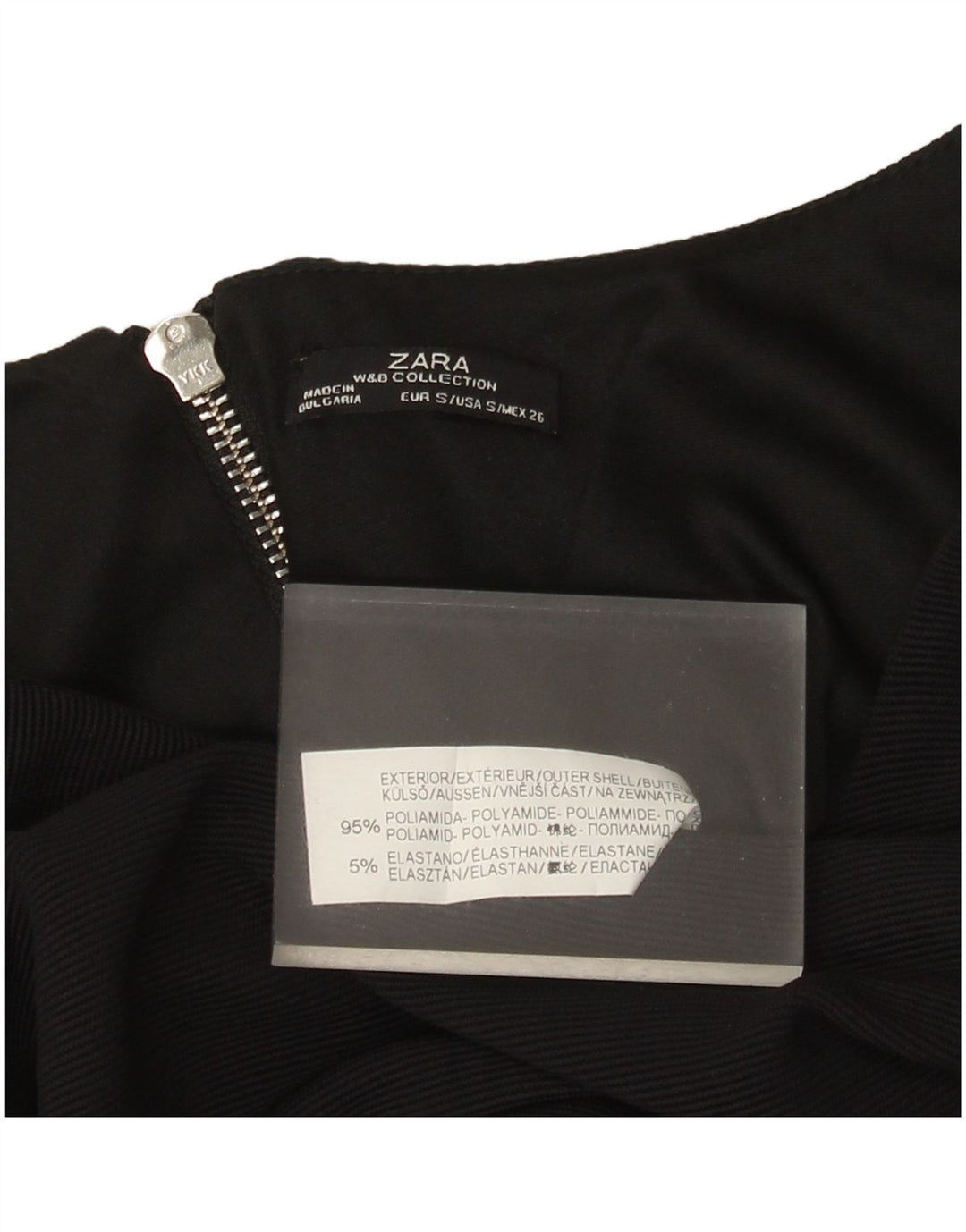 Abito aderente senza maniche da donna Zara UK 8 Small Nero in poliammide