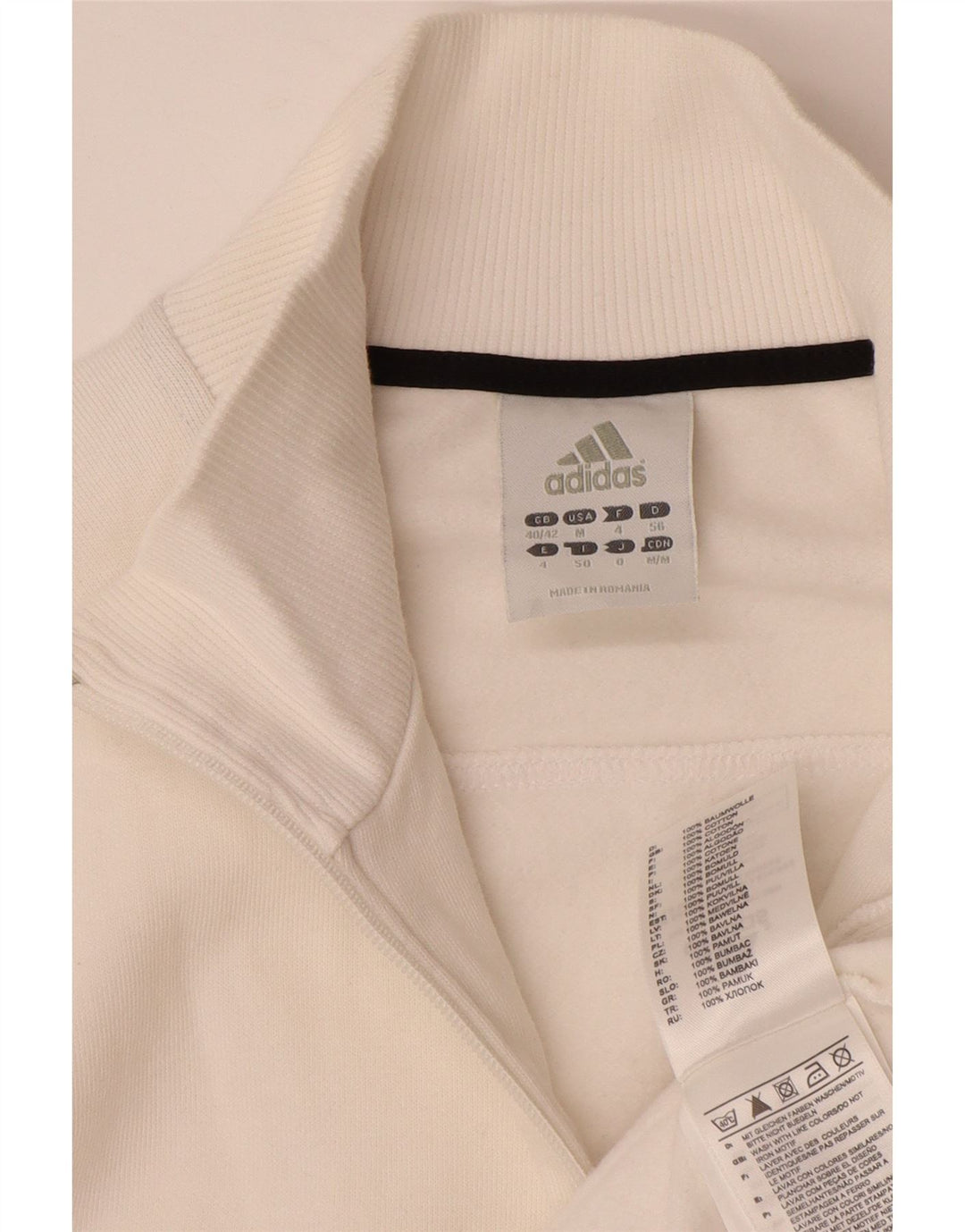 Giacca da tuta da uomo ADIDAS UK 40/42 Cotone bianco medio