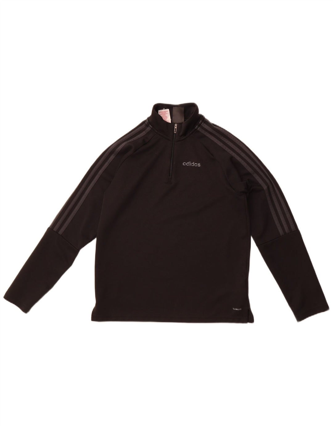 Top della tuta pullover Adidas Climalite con zip e collo da bambino 13-14 anni nera