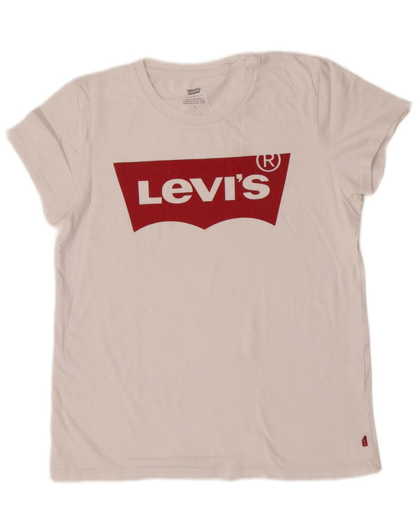 T-shirt grafica da donna Levi's Top UK 12 Medium White