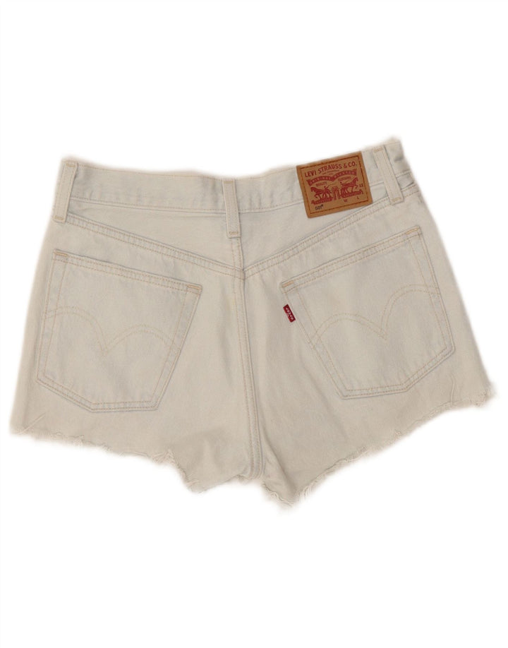 Pantaloncini Levi's da donna 501 in denim invecchiato W26 piccolo cotone blu