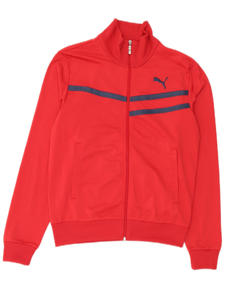 Giacca da tuta da uomo Puma in poliestere a righe rosse medie