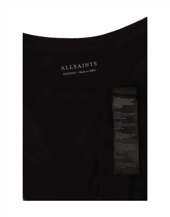 ALL SAINTS Mens T-Shirt Top Medium Black Cotton