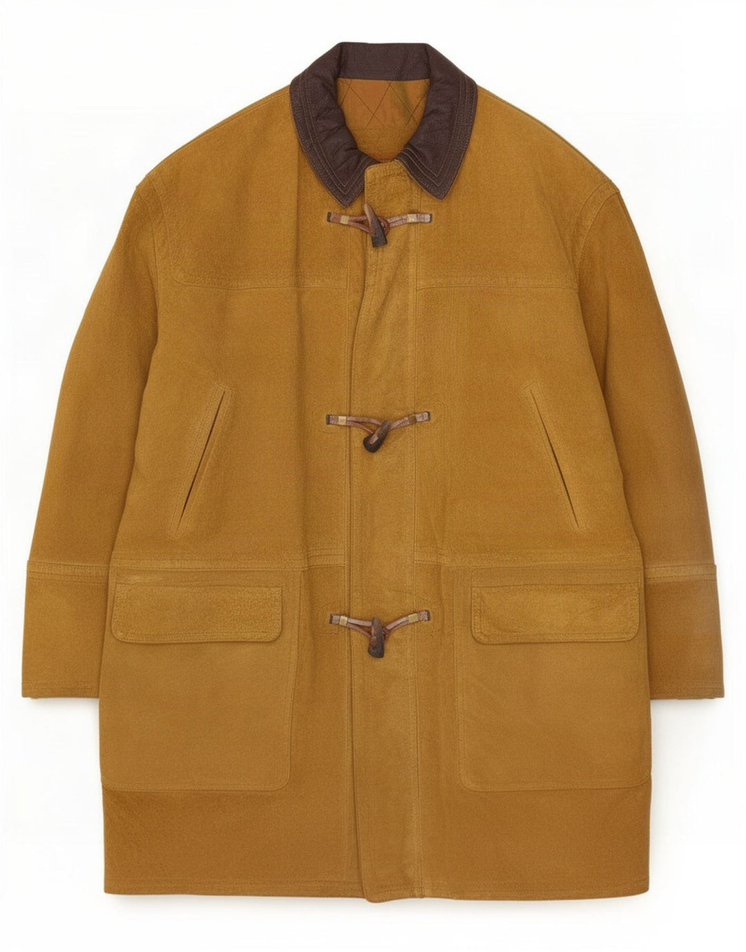 Montgomery vintage da uomo in pelle scamosciata IT 52 XL in pelle beige