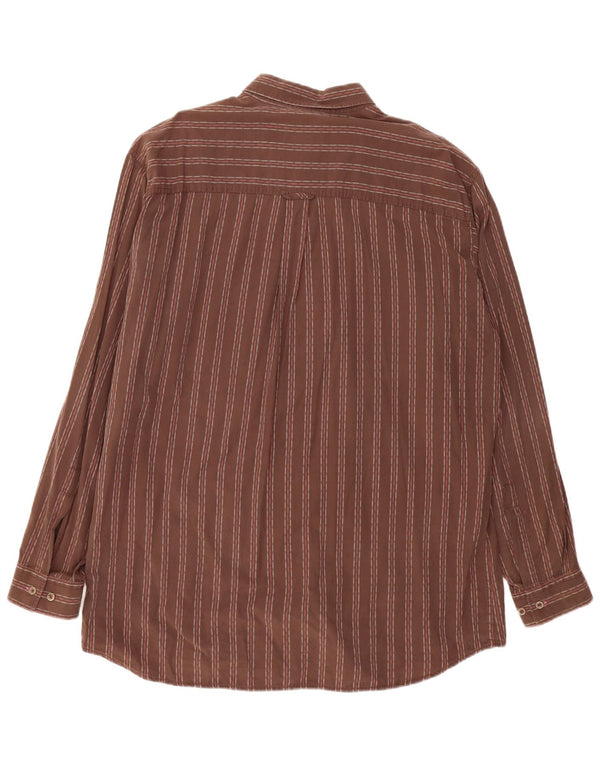 Camicia da uomo Marlboro Classics 3XL Cotone a righe marroni
