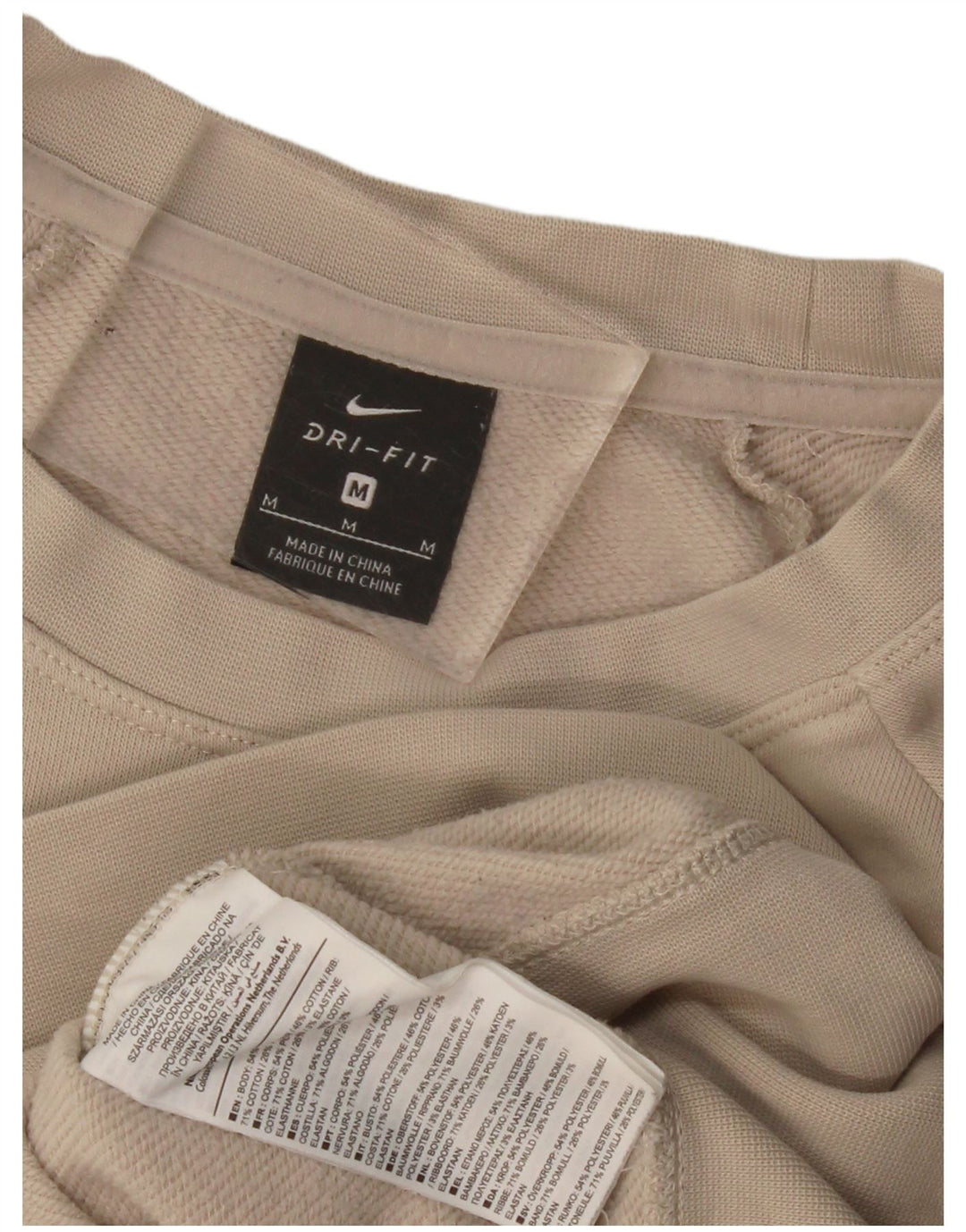 Felpa oversize con grafica Nike Dri Fit da donna UK 14 Grigio medio