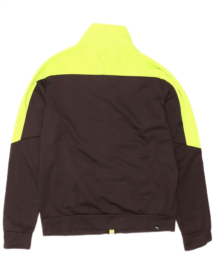 Giacca da ginnastica grafica da uomo Puma Small in poliestere color block nero