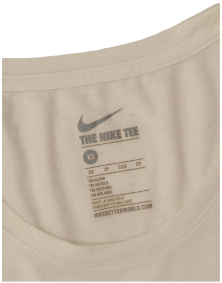 T-shirt grafica oversize da donna Nike UK 6 XS poliestere bianco