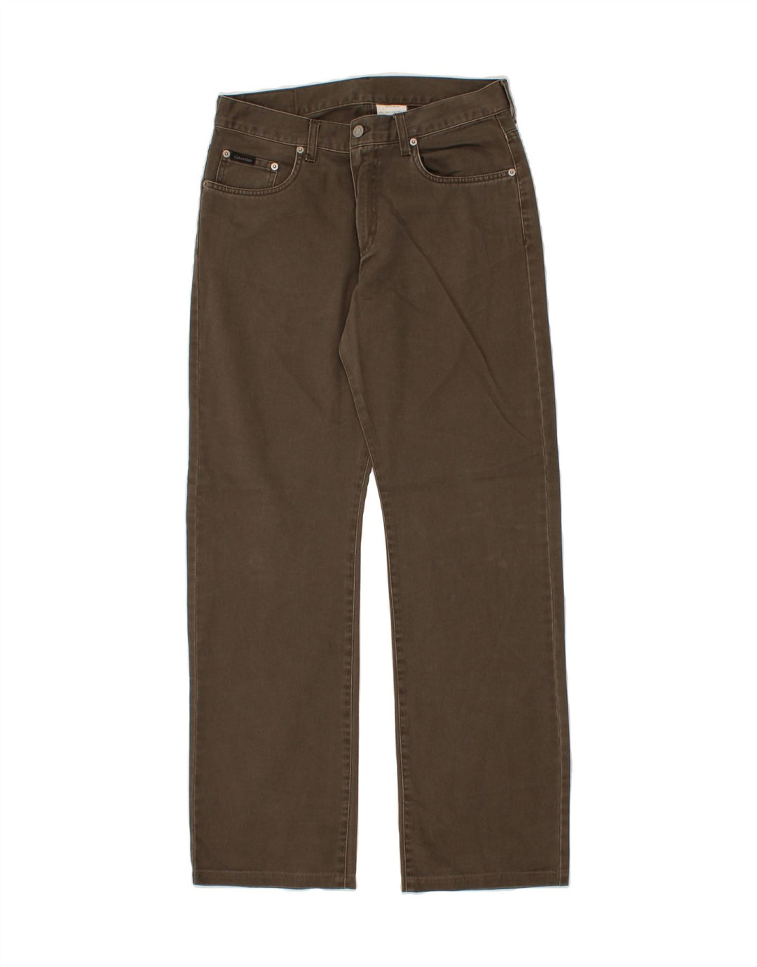 CALVIN KLEIN Jeans dritti da uomo W32 L31 cotone kaki