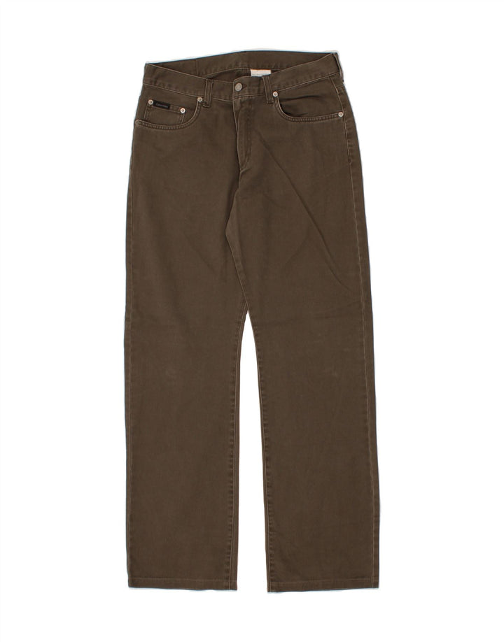 CALVIN KLEIN Jeans dritti da uomo W32 L31 cotone kaki