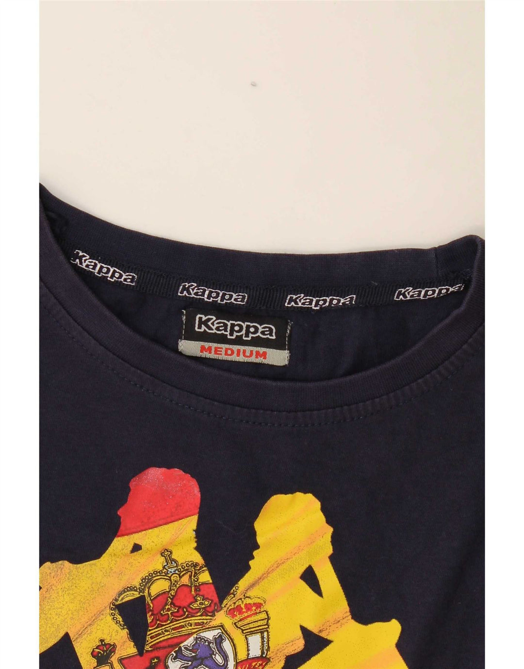T-shirt grafica da donna Kappa Top UK 14 medio blu navy