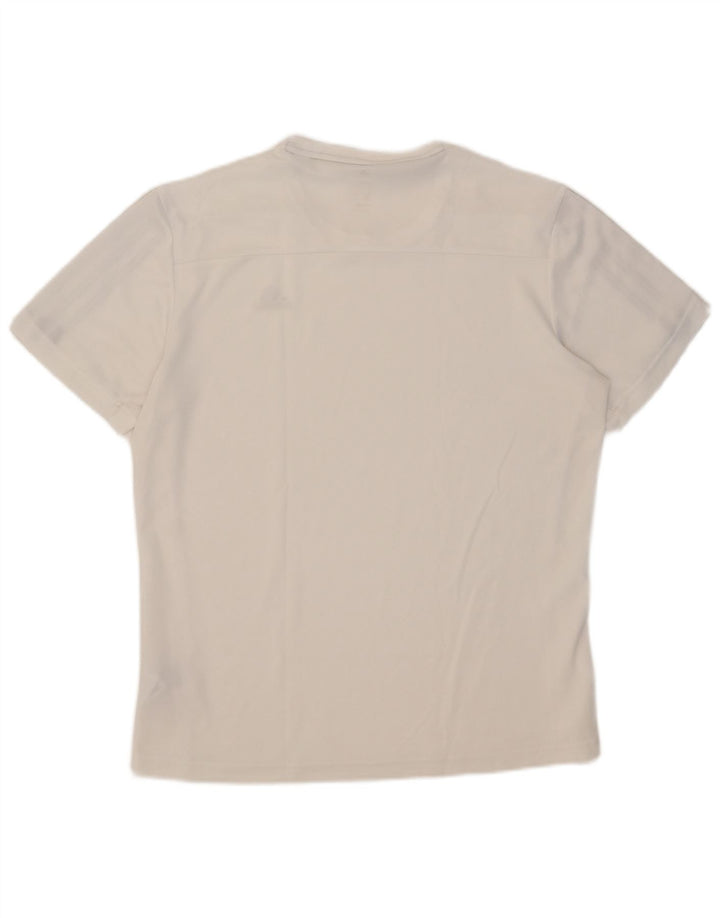 T-shirt Adidas Climalite da uomo Top in poliestere bianco medio