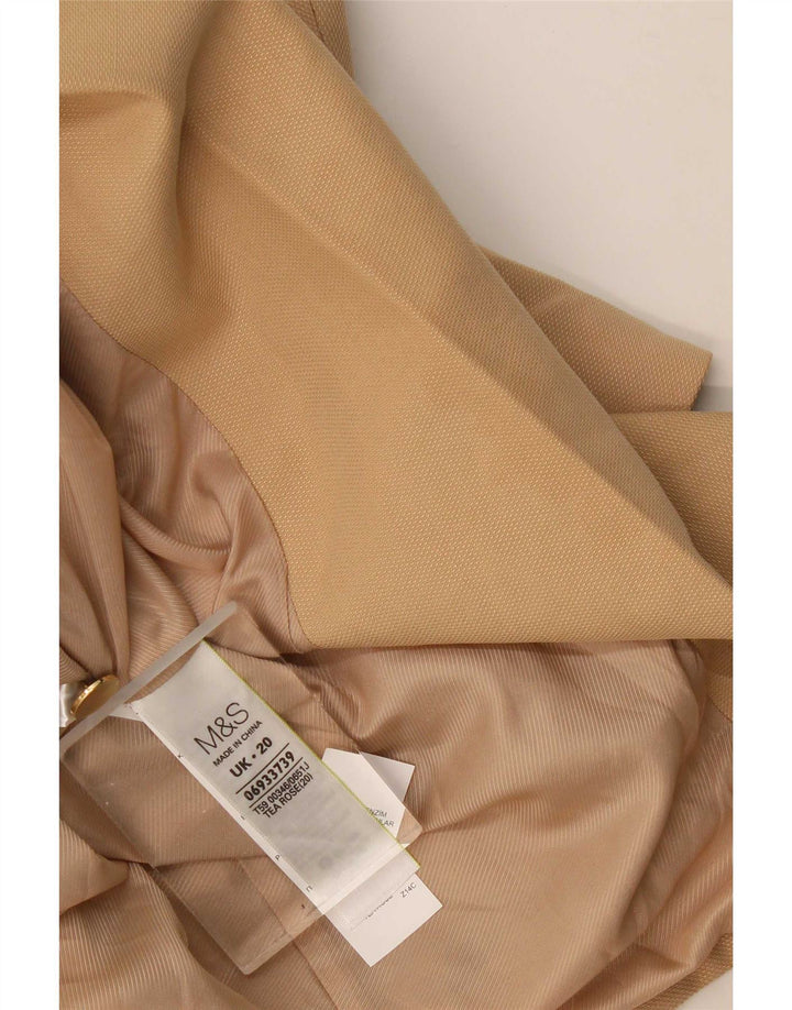 Giacca blazer aperta con maniche a 3/4 Marks & Spencer da donna UK 20 2XL Beige