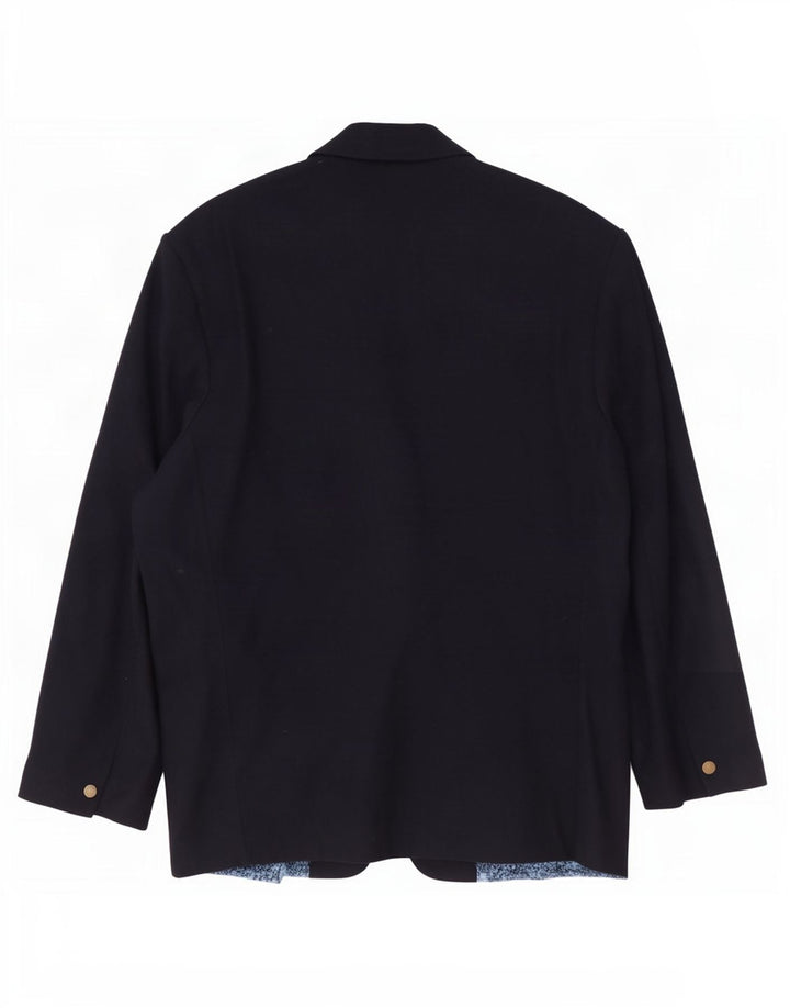 Giacca blazer da uomo a 2 bottoni Pollini UK 38 lana blu navy media