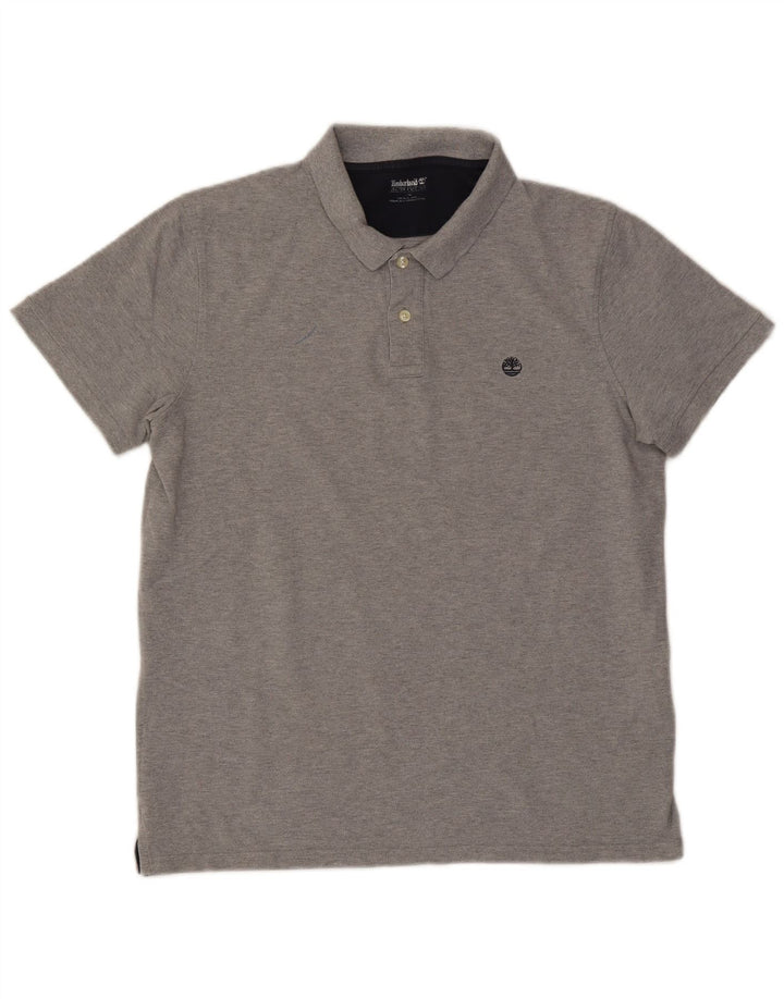 Polo da uomo Timberland grande in cotone grigio
