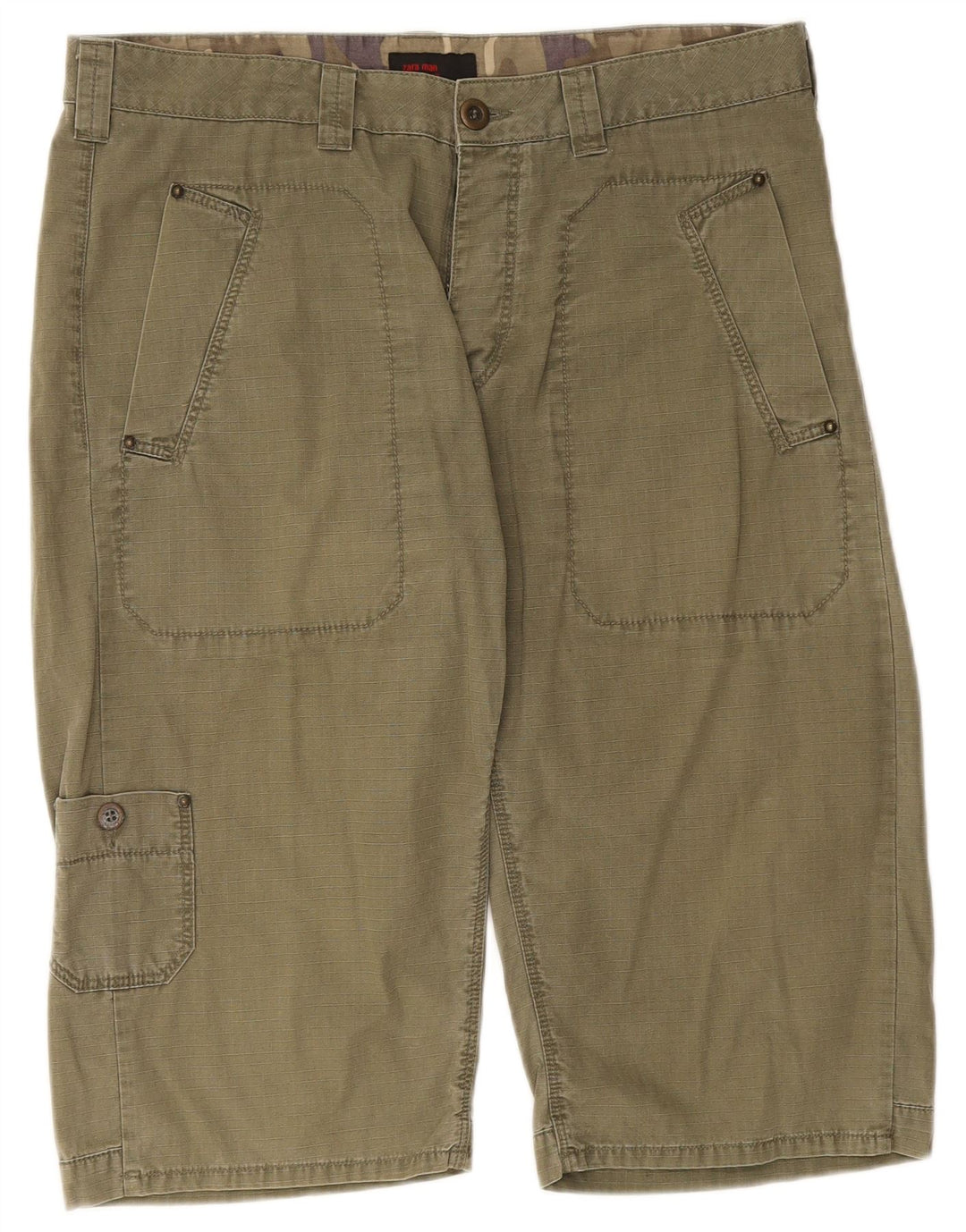 Pantaloncini cargo da uomo ZARA EU 46 XL W36 cotone kaki