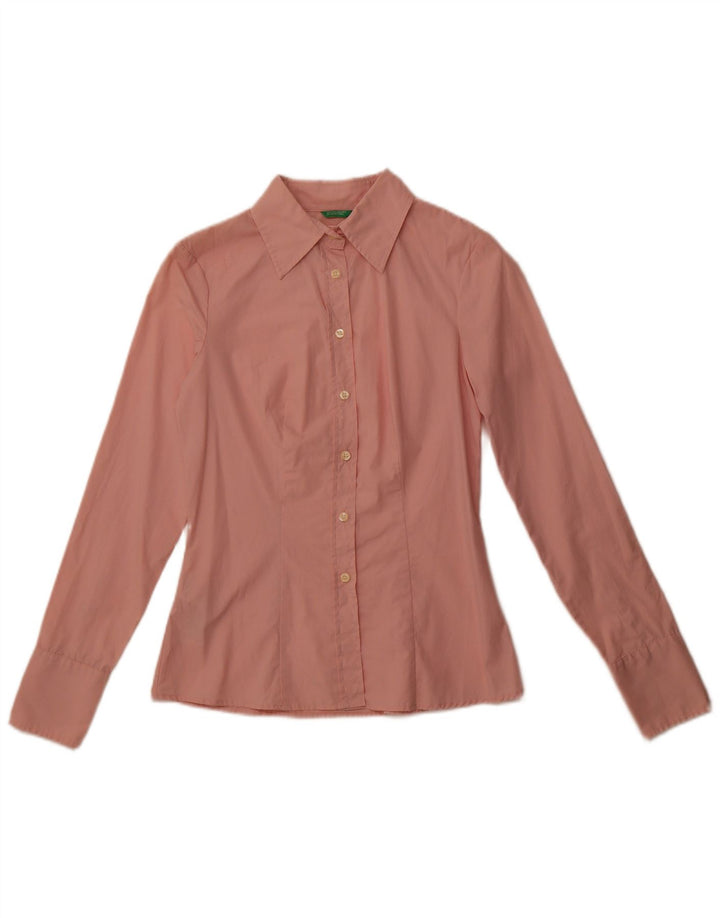 Camicia Benetton Donna UK 10 Small Rosa Cotone