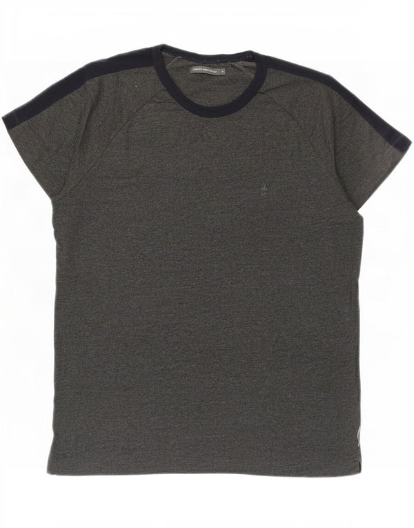 T-shirt da uomo French Connection Top XL in cotone color block grigio