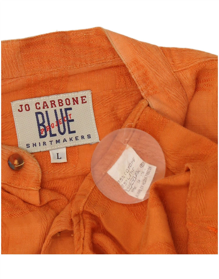 Camicia a maniche corte da uomo VINTAGE grande cotone a quadri arancioni