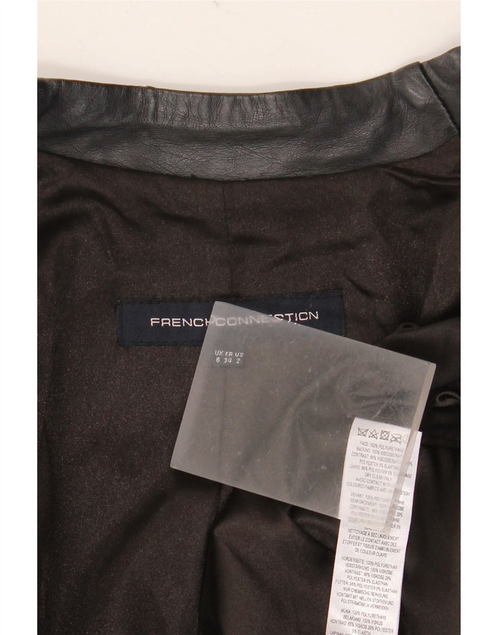 Giacca da motociclista corta da donna French Connection UK 6 XS poliuretano nero