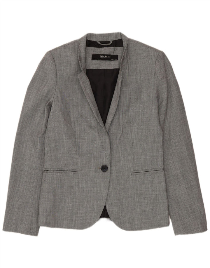 Giacca blazer a 1 bottone ZARA da donna EU 36 XS poliestere grigio