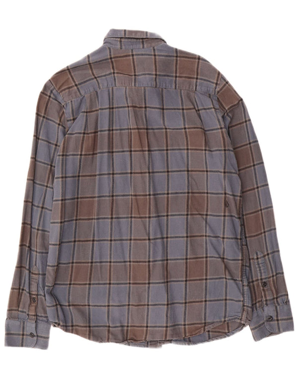 Volcom Camicia da uomo in flanella dal taglio moderno, grande cotone scozzese blu