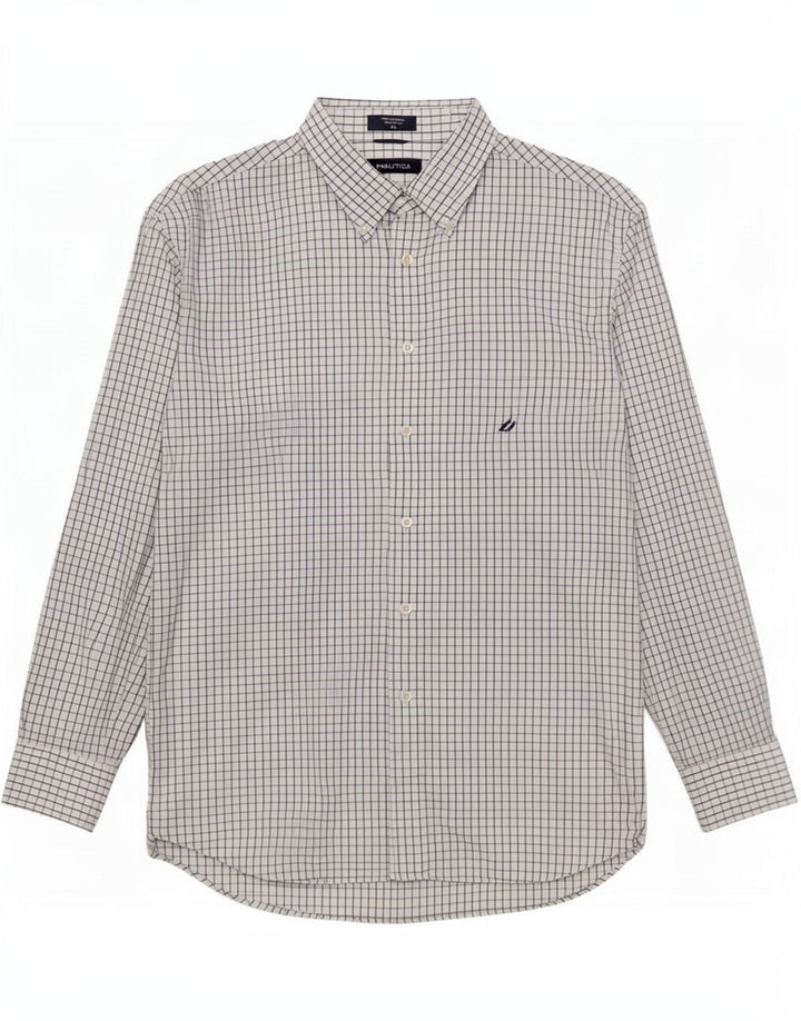 Camicia da uomo Nautica XL in cotone a quadri bianchi