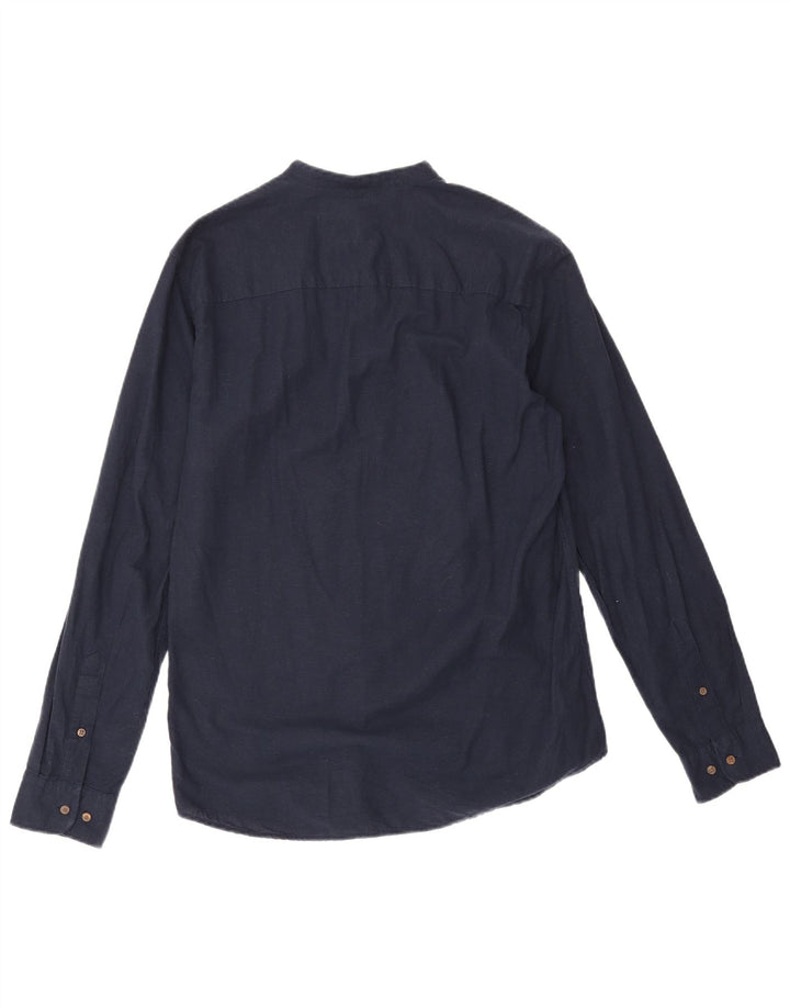 Camicia pullover slim fit da uomo Jack & Jones in cotone blu navy medio