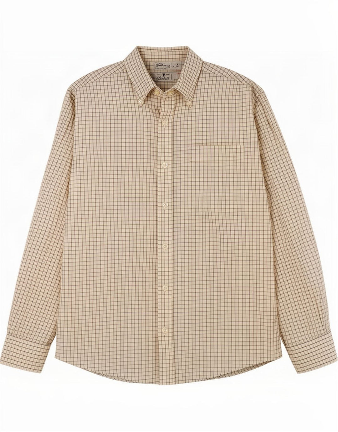 Camicia vintage da uomo a quadri bianco sporco medio