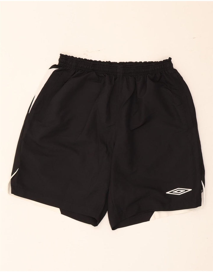 Pantaloncini sportivi da uomo Umbro Large in poliestere color block nero