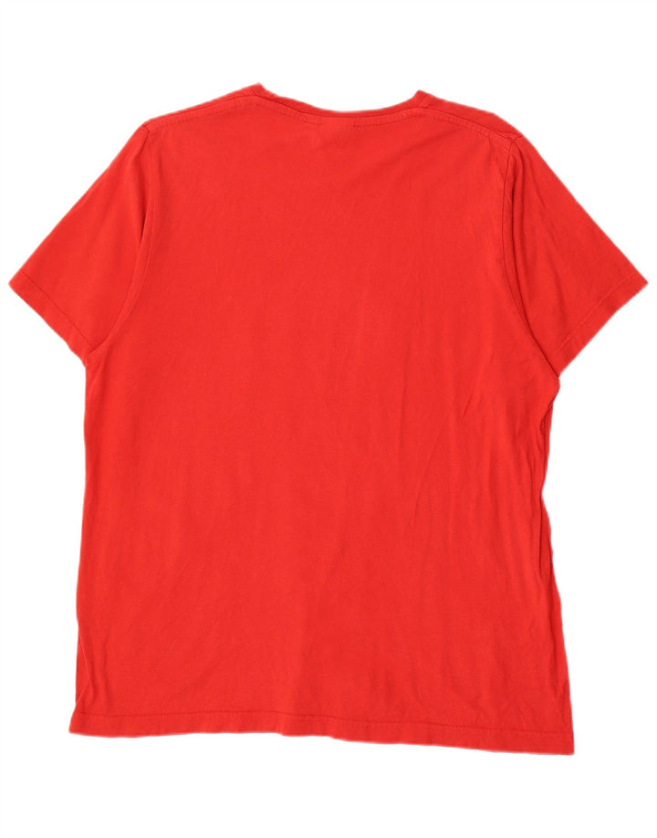 T-shirt grafica da uomo Adidas Top grande in cotone rosso