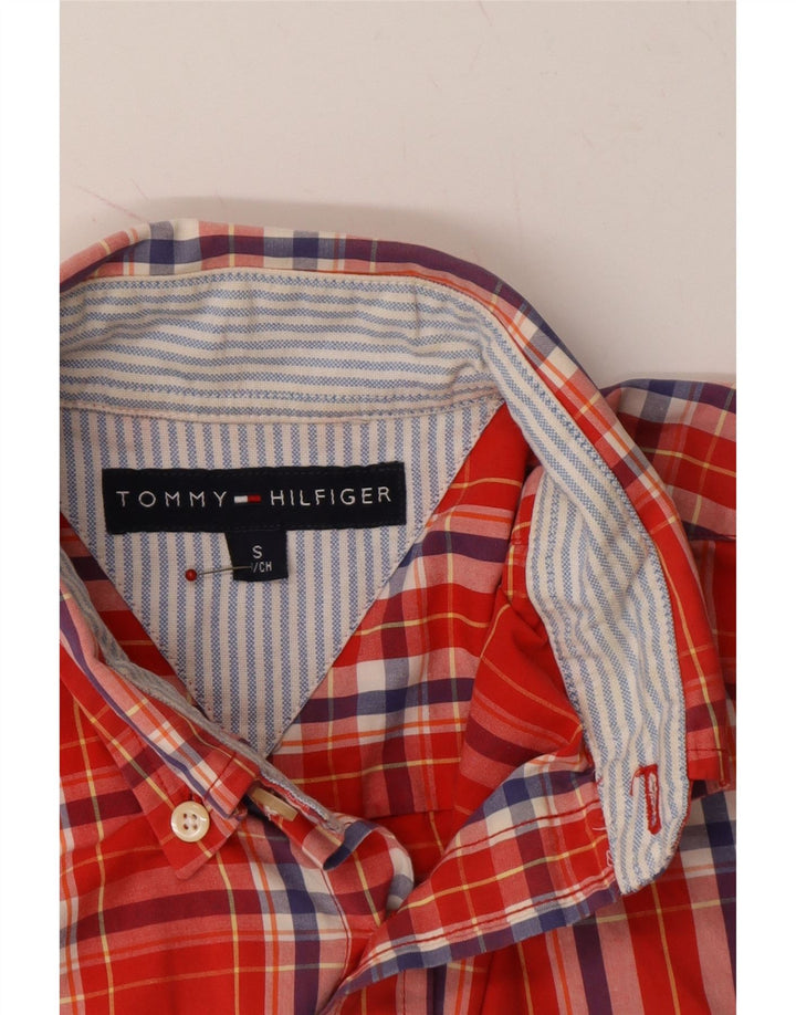 TOMMY HILFIGER Mens Shirt Small Red Check Cotton Vintage Tommy Hilfiger and Second-Hand Tommy Hilfiger from Messina Hembry 