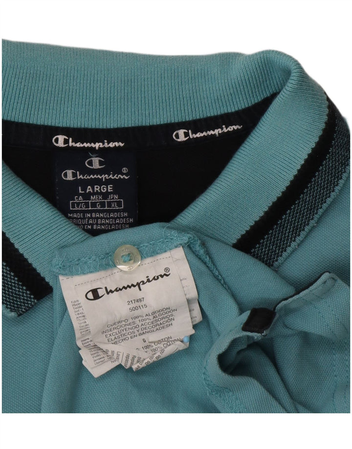 Polo da uomo CHAMPION grande in cotone blu