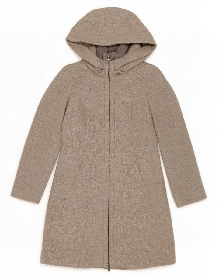 Soprabito con cappuccio da donna Zara UK 12 acrilico grigio medio