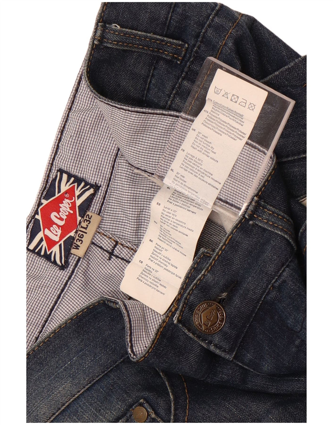 Jeans dritti da uomo Lee Cooper W36 L32 cotone blu