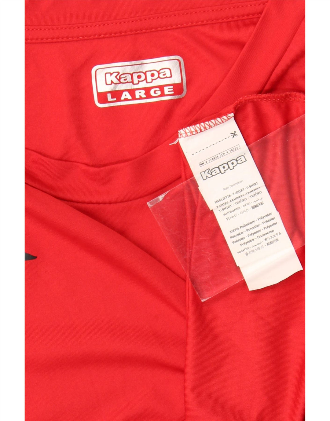 T-shirt grafica da uomo Kappa Top grande rosso in poliestere