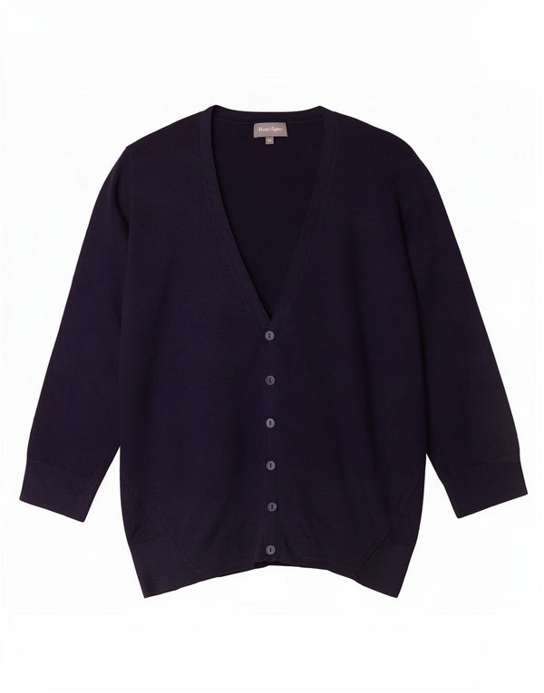 Maglione cardigan con maniche a 3/4 da donna Phase Eight UK 10 Small Blu Navy