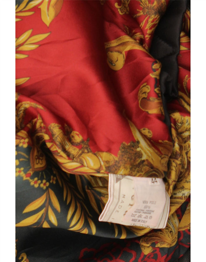 Trench in pelle da donna VINTAGE IT 44 Medio in pelle nera